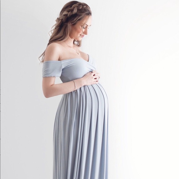 Maternity long pink dress Kiara Gown - Picture 3 of 8